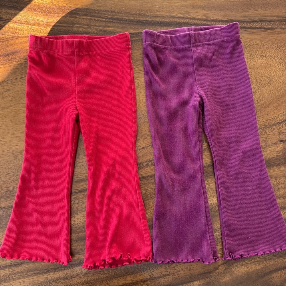 Garanimals Red and Purple Toddler Flared Ribbed Leggings 18M